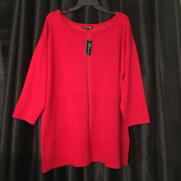 NWT Tint & Shadow red tunic sweater 1X - Picture 2 of 10